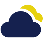 Sun behind cloud icon